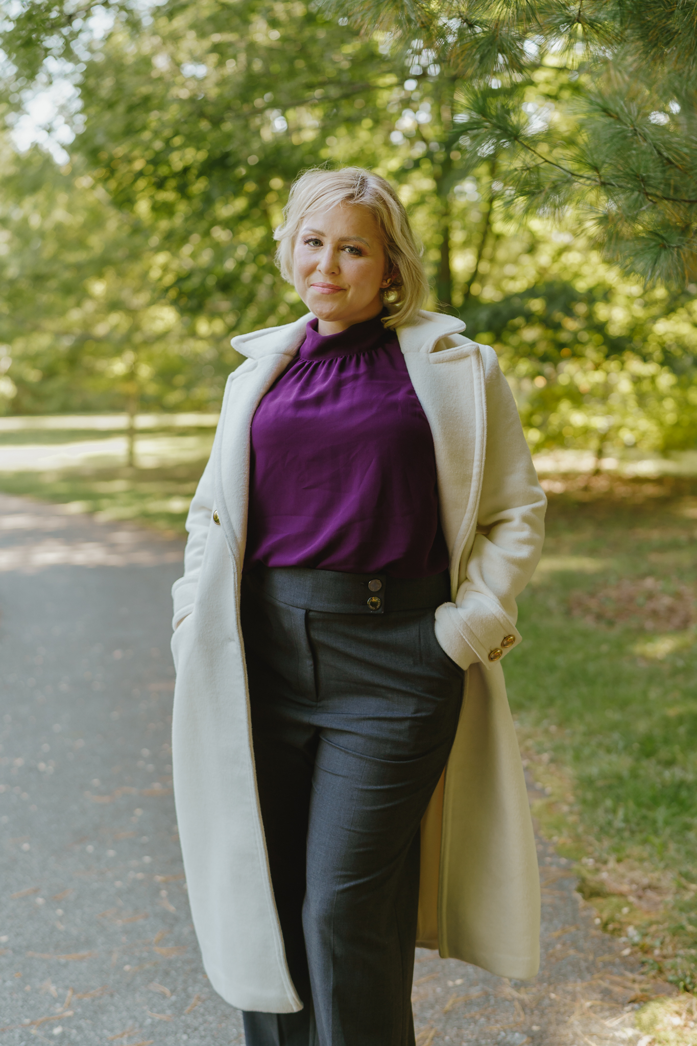 The Modern Countess, looking confidently at the camera, embodying the power of sharing your personal story online.